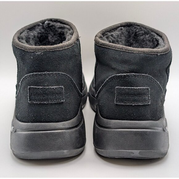 Skechers Go Walk Ankle Bootie Women's Size 9 Black Suede Arch Fit Faux Fur Lined - Picture 5 of 6